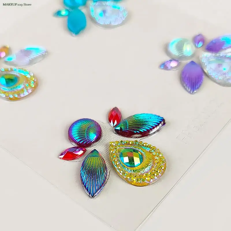 Makeup Rhinestone Stickers Tattoo Stickers 3D Face Tattoo Jewels Stickers Shiny Face Decoration Body Art Decoration Stage Makeup Tool