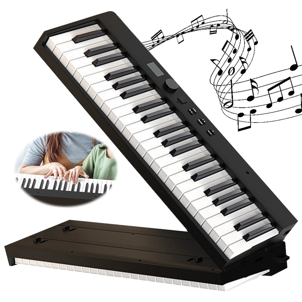 88 Key Folding Piano Keyboard with BT MIDI Digital Piano with Sheet Music Stand Pedal and Bag Foldable Electronic