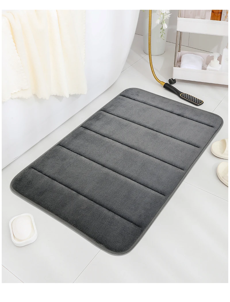 Bad Korallen samt Anti-Rutsch-Matte, schnelle Wasser aufnahme, trockene Maschinen wäsche, Toiletten matte, weich bequem, einfache Matte Bad verwenden – Detail 6