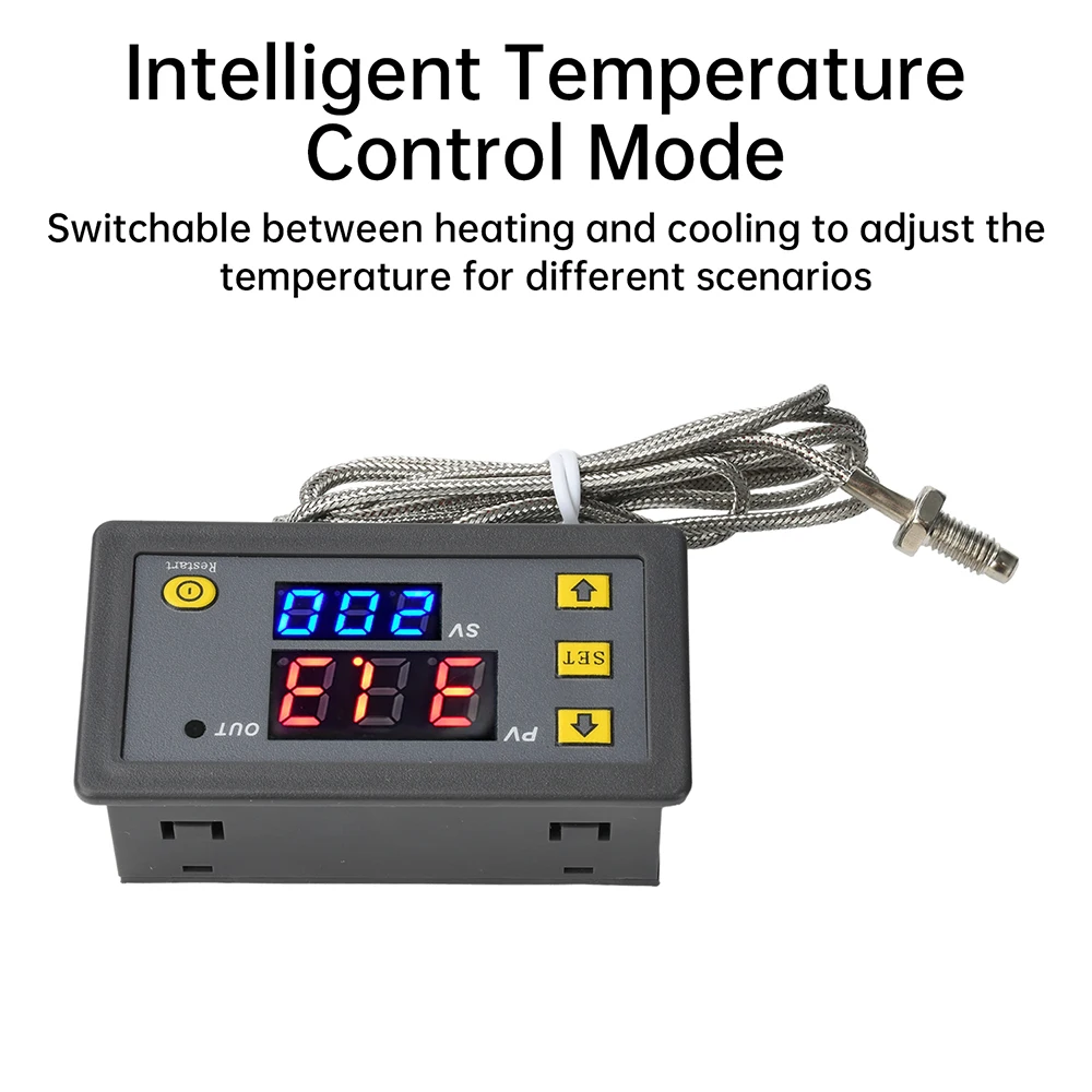 W3230 Temperaturregler M6 Gewinde K Thermoelement Digitaler Thermostat -60 ° C bis 500 ° C-Relais-Ausgang DC 5V 12V 24V/AC 110-220V