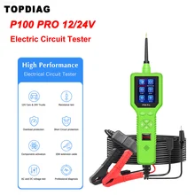 Topdiag P100 Pro 전원 스캔 자동차 회로 테스터 프로브 자동차 진단 12V 24V 배터리 테스터 자동차 진단 도구