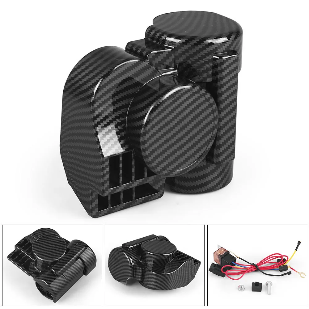 12V 200W 달팽이형 에어혼 (릴레이 포함) 소형 초강력 450Hz 카본 필터 스..