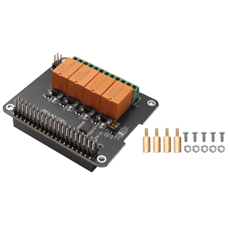 

Плата расширения для Raspberry Pi, 4-канальная плата релейного модуля, модуль релейного модуля питания для Raspberry Pi 4B/3 Model B +