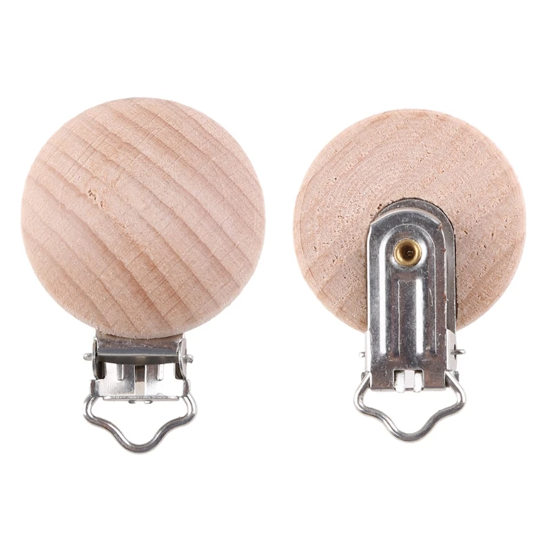 

20pcs Wooden Clips Pacifier Clip Holder Natural Beech Baby Feed