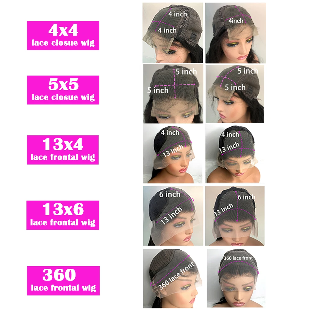 30 40 Inch Body Wave 13x6 HD Lace Frontal Wig Human Hair 13x4 Lace Front Wigs 4x4 5x5 360 Brazilian Pre Plucked Lace For Women 6