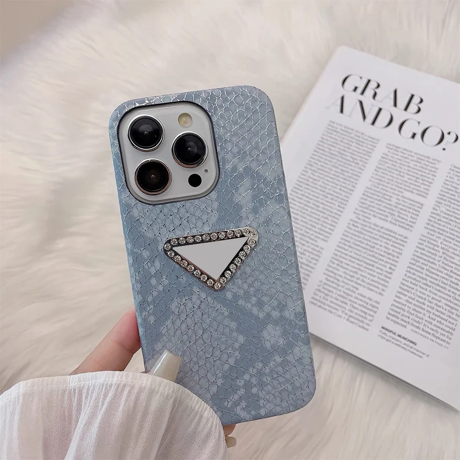 

Blue Snakeskin Texture Designer Phone Case For Iphone 15 14 13 12 11 Pro Max 15Pro 13Pro Luxury Case Lens Protection Soft Cover