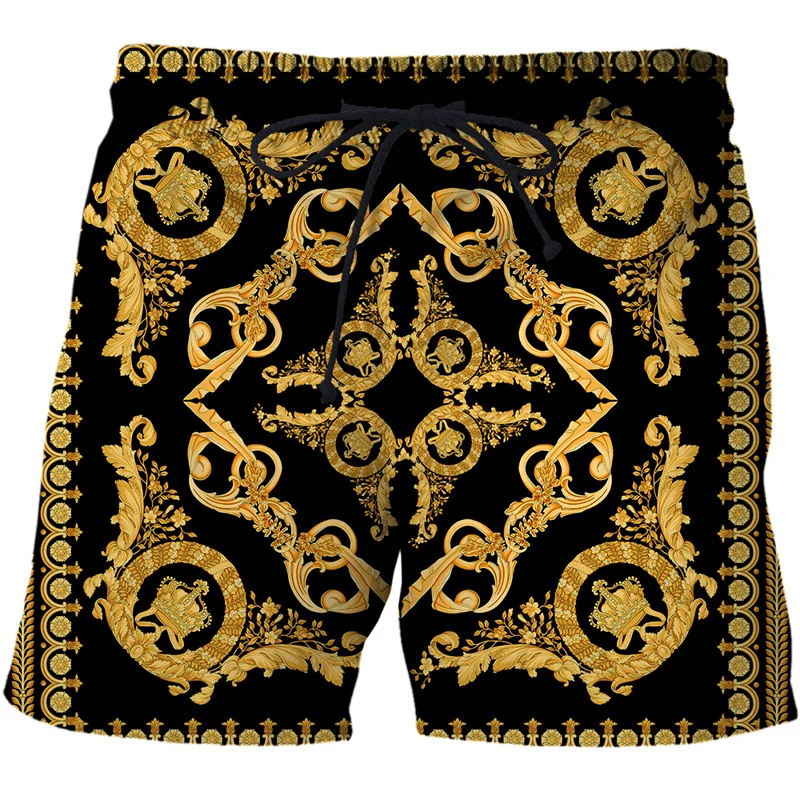 3D Hawaii Beach Briefs Luxury Golden Ice Shorts Pants Swimwear Men Vacation Swim Wear Trunks Casual Gym Surf Swimsuit Board 6