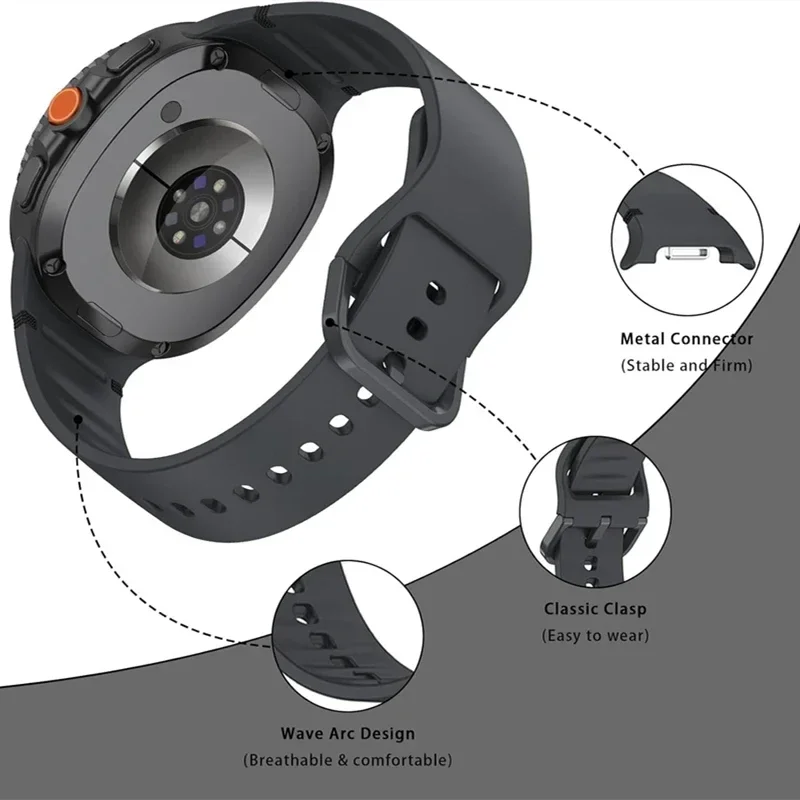 Offizieller Silikon-Watchbanbd für Samsung Galaxy Watch 8 40 mm 44 mm 1:1 Sport-Armband-Armband Galaxy Watch 8 Classic 46 mm Gürtel – Detail 5