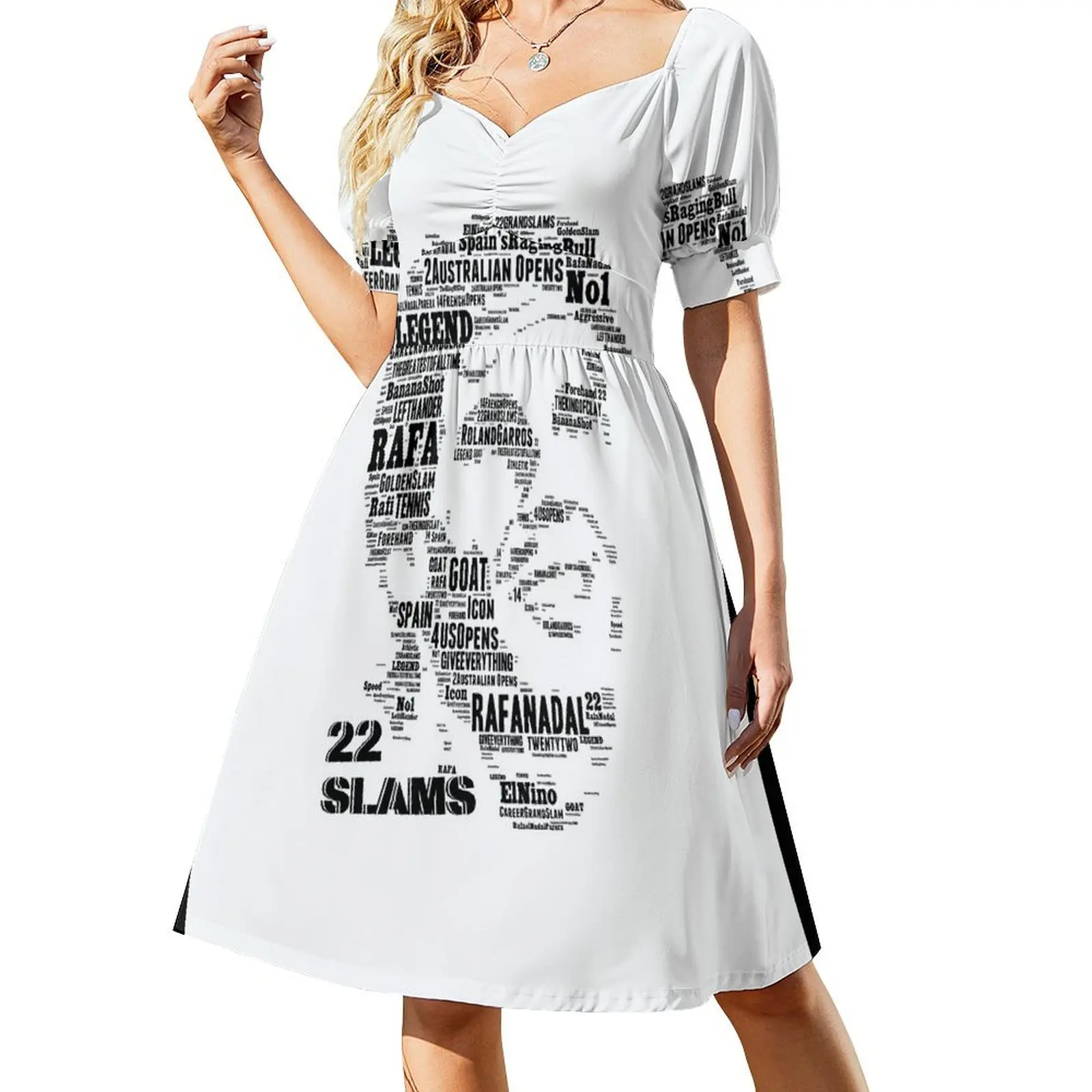 thumbnail image 1 of Vestido de manga corta Rafael 'RAFA' Nadal 22 Grand Slams trajes de verano para mujer vestido de hada, 1 of 7
