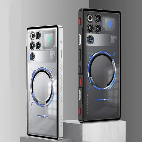 Metal Bumper Case For ZTE RedMagic 11 Pro+ RedMagic11Pro Anti-drop Alloy Frame Mag safe Ring Transparent PC Back Cover - Image 5