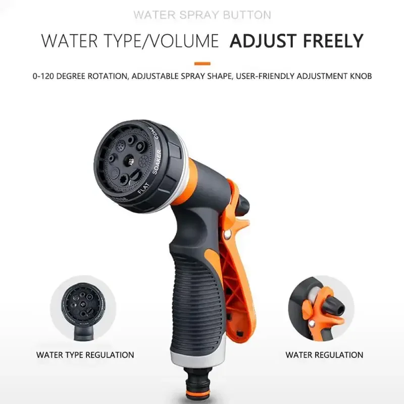 Multifunctional Garden Water Gun Hose Nozzle for Car Washing and Yard Spraying