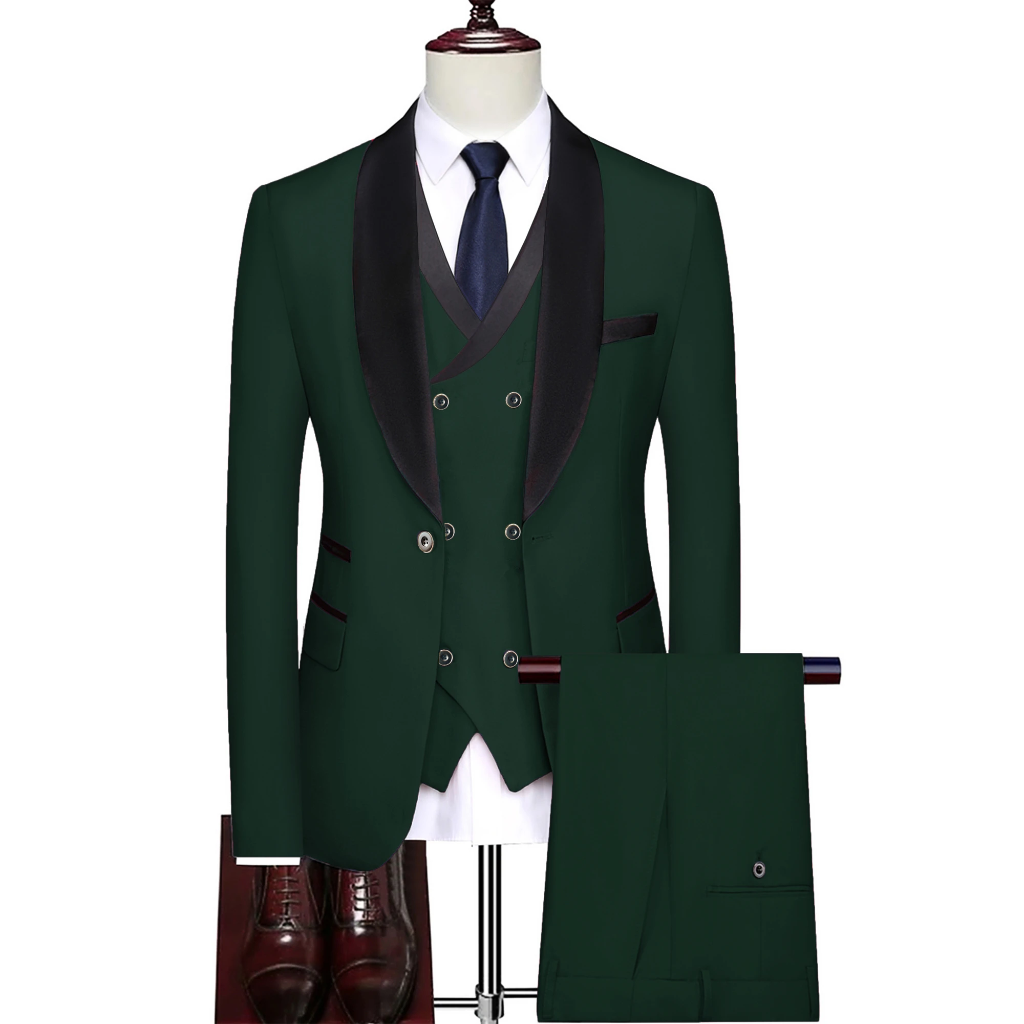 Mens Suit 3 Pieces Set for Wedding Prom Business Formal