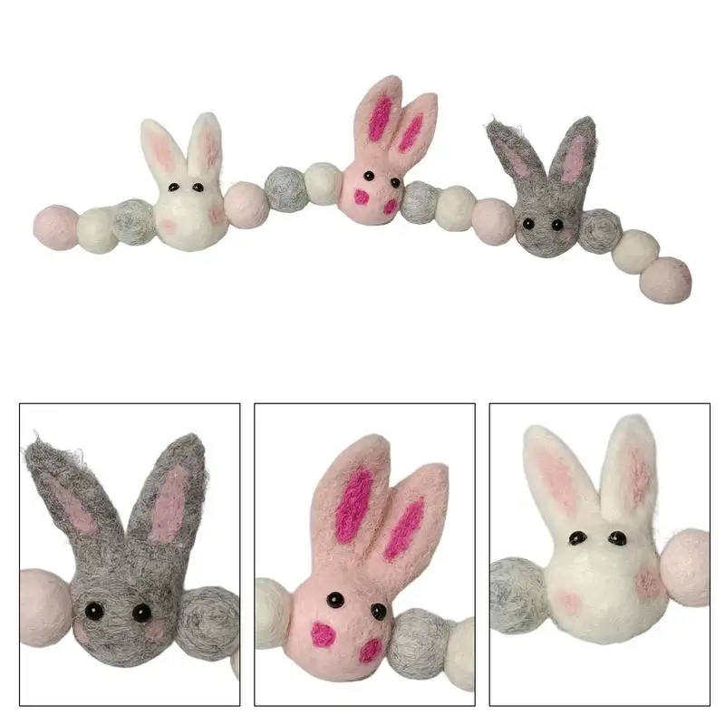 

Пасхальный кролик, гирлянда, счастливый Пасхальный кролик, домашнее искусственное украшение, праздничное украшение ручной работы, инструмент гирлянды