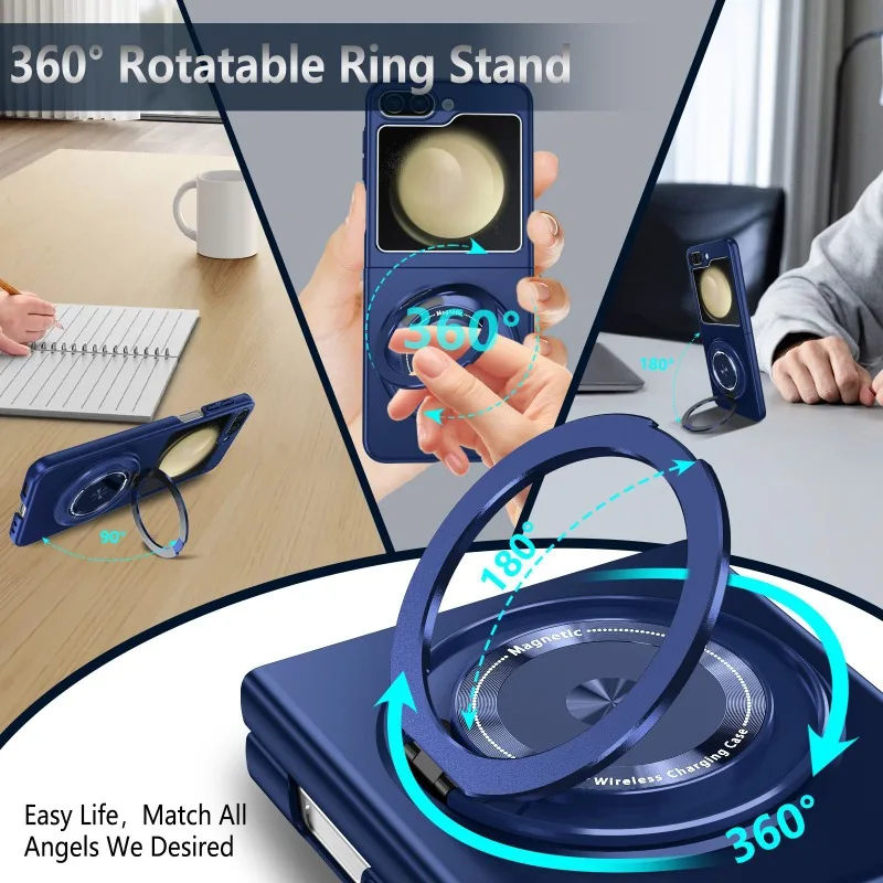 360° Magnetic Rotating Ring Phone Case - Hard Shell Protection Cover for Samsung Galaxy Z Flip Series