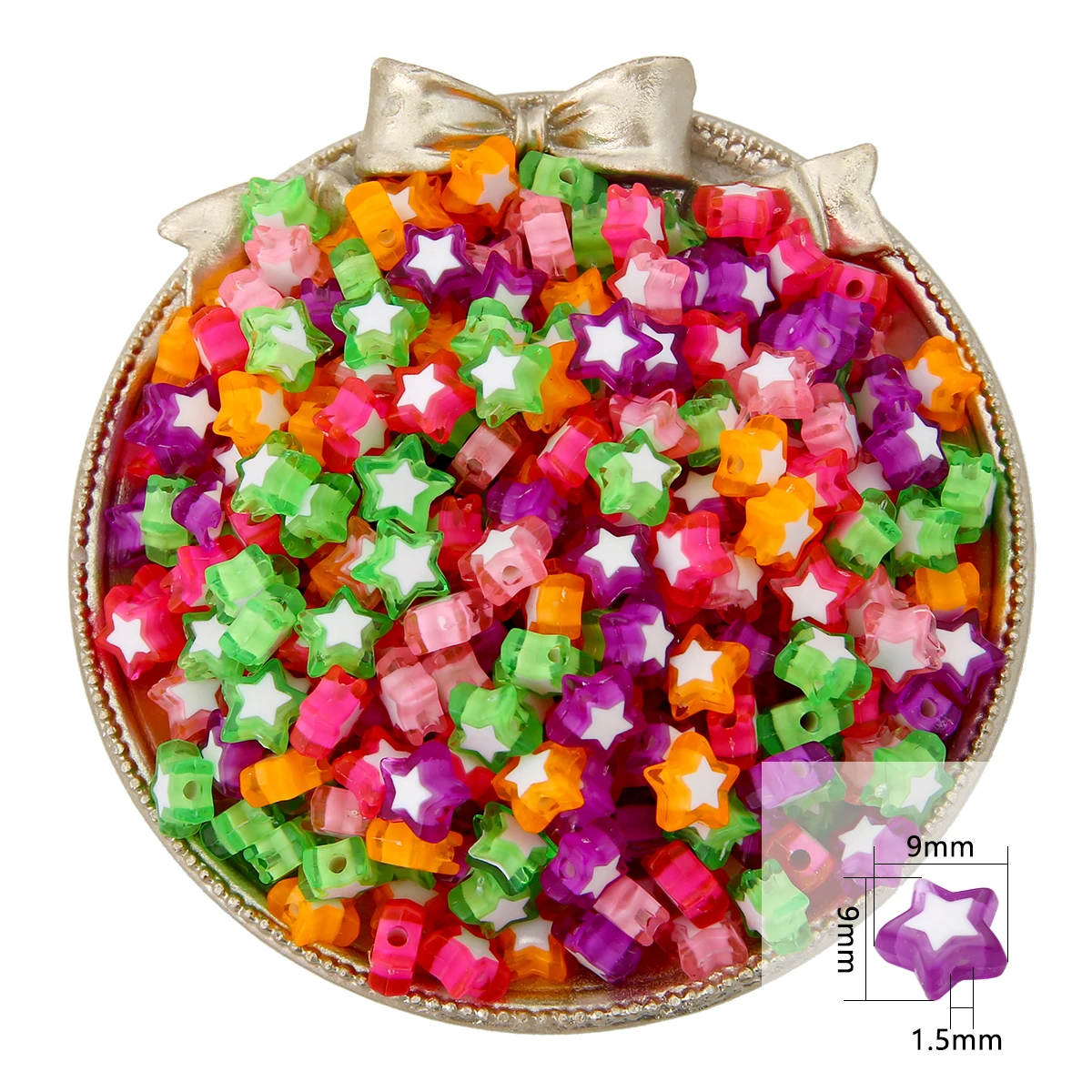 55/80 Stück wunderschöne Acrylperlen in verschiedenen Farben, Pentagramm, Blumen, Schmetterlinge, Herzformen für Armbänder, DIY-Schmuckherstellung