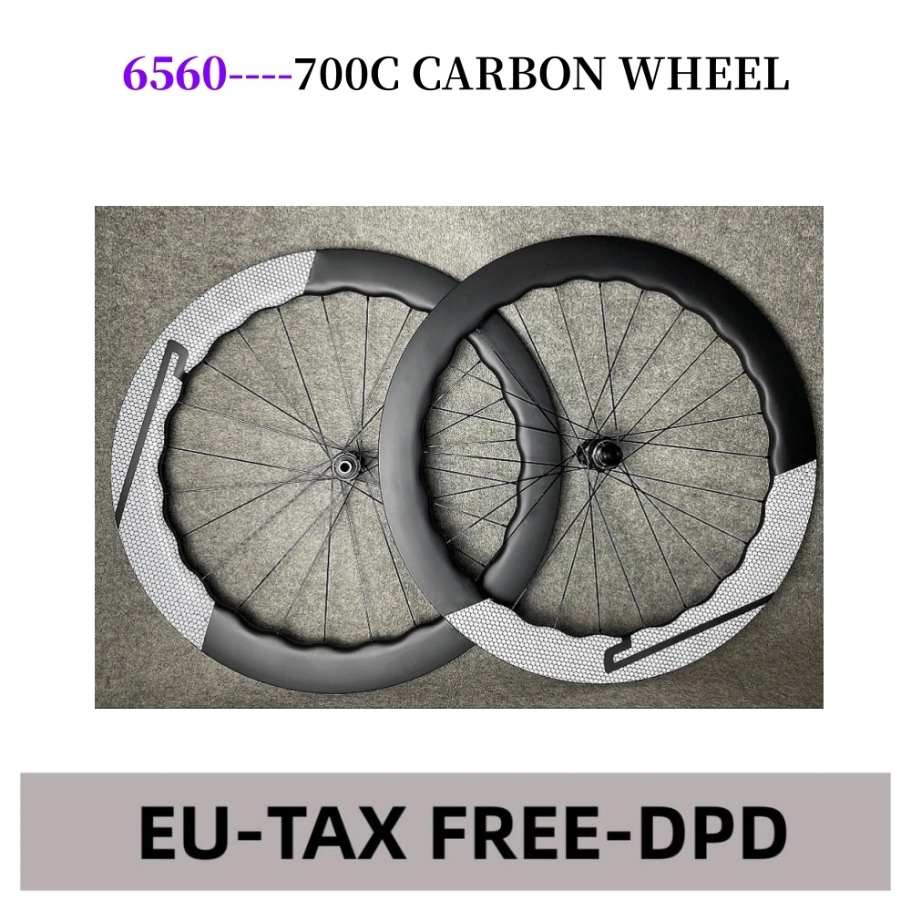 

6560 700c UD Carbon Road Bike Wheels Bicycle Wheelset Rim/Disc Brake 25*65mm Clincher Tubeless Wheel Glossy Matte DPD XDB UPS