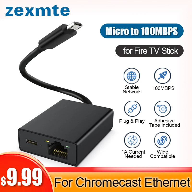 Ethernet Adapter for Chromecast USB 2.0 to RJ45 for Google Home Chromecast  2 1 Ultra Audio Fire TV Stick Micro USB Network Card - Price history &  Review, AliExpress Seller - Shop2949002 Store