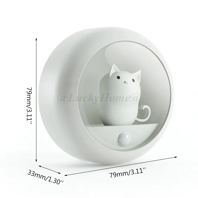 Gato criativo inteligente led night light pir