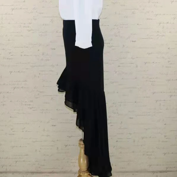 Saia de Cintura Senhora do Escritório Feminino Festa Babados Alta Assimétrico Bocydon Moda Elegante Verão Novo Coreano Streetwear Jupes 3 Computers & Electronics
