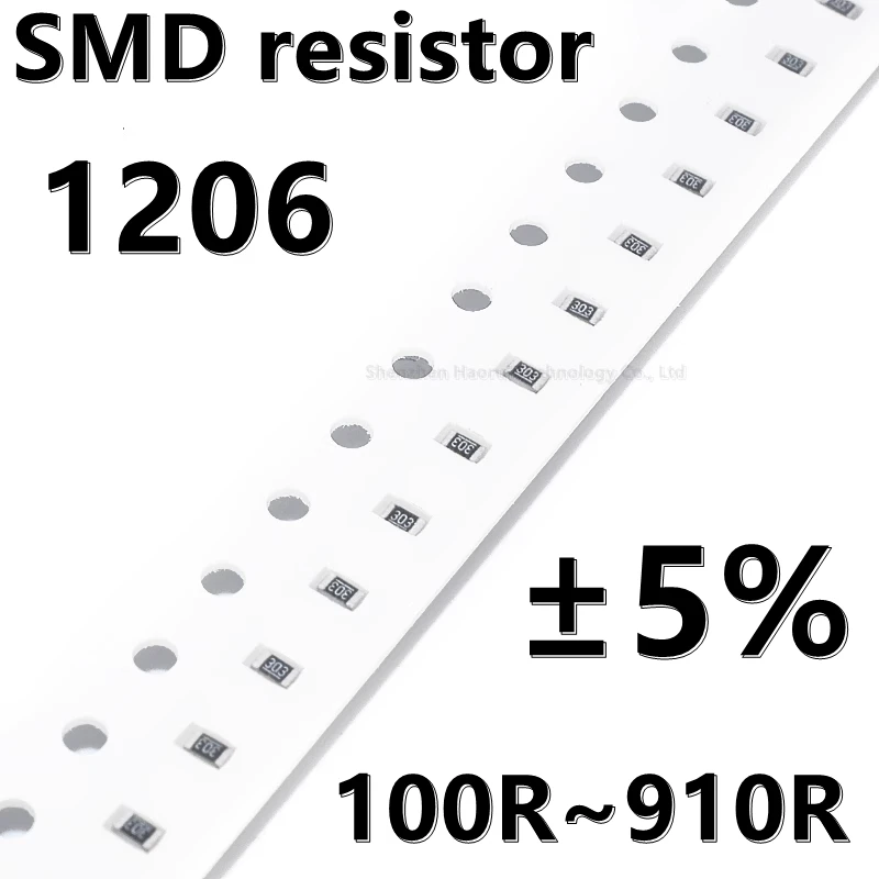 

(100pcs) 1206 5% SMD resistor 10 12 13 15R 16R 18 22R 24 27R 30R R Ω ohm 33R 36R 39R 43R 47R 51R 56R 62R 68R 75R 82R 91R 100R