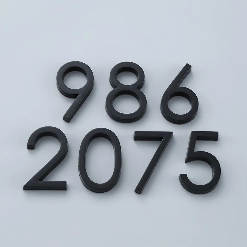 House Number Letters Sticker 6CM Door Plate Black Glossy Self Adhesive Signs Apartment Hotel Office Room Address Mailbox Label house number signs house numbers number plate door signs