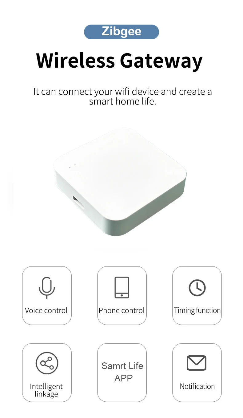 Smart Gateway Hub Multi-model Smart Home Bridge WiFi Bluetooth ZigBee APP Wirele