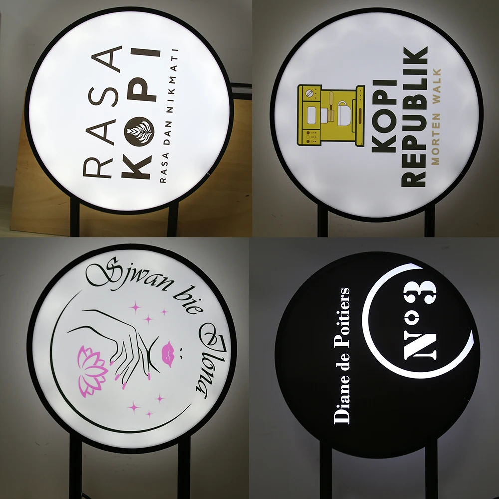 50cm LED Light Box Business Signs Custom Light Sign Outdoor Advertising Lamp Shop Signage Double Sided External Signage
