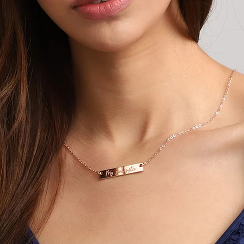 

Custom Name Necklace Personalized Gold Color Choker Stainless Steel Necklaces for Women Man Customized Jewelry Couple Gift