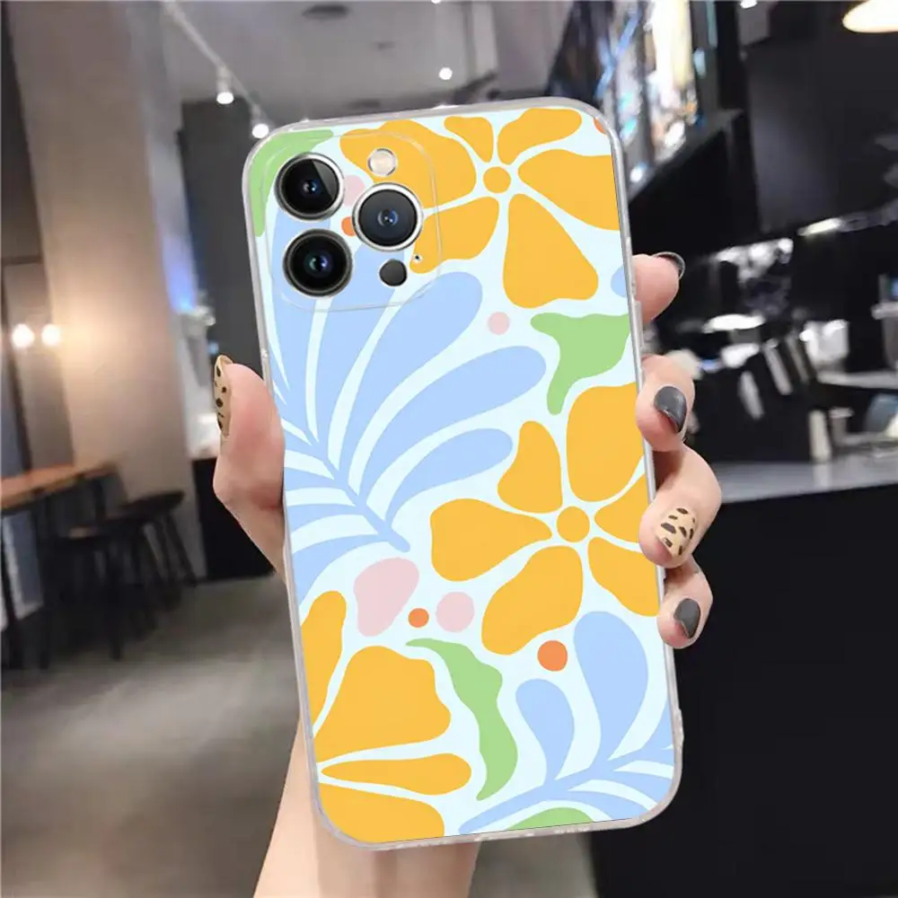 Elegant Abstract Flower Market Clear Phone Case - Soft TPU Cover