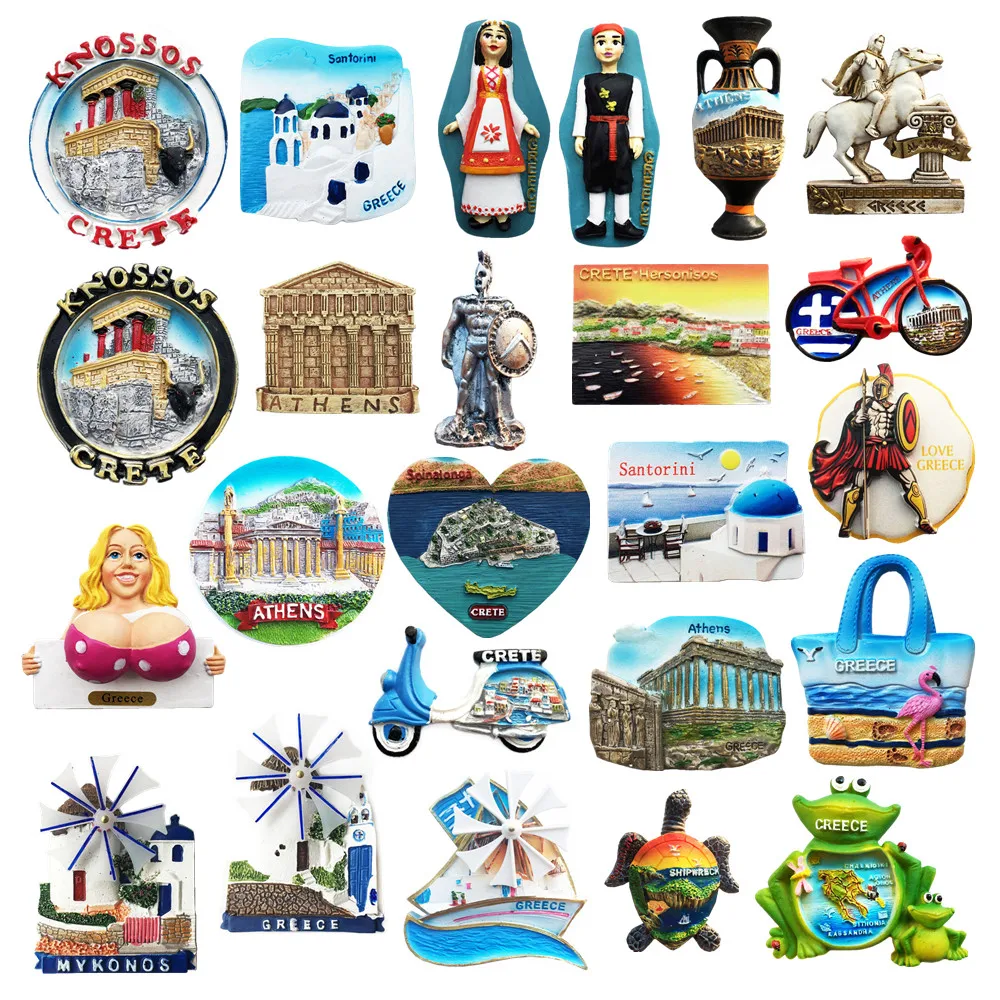 Greece Greece China 3D Fridge Magnets Tourism Souvenir Refrigerator Magnetic Sticker Collection Handicraft Gift europe and america fridge magnets tourism souvenir refrigerator magnetic sticker collection handicraft gift