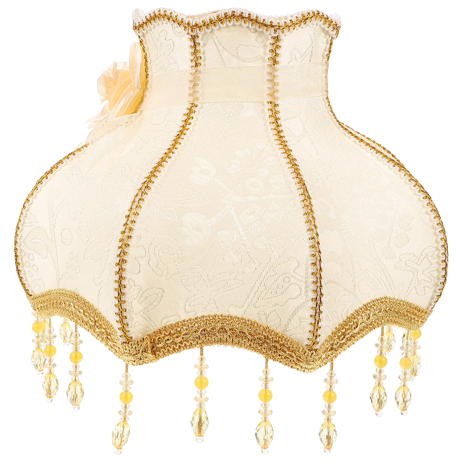 

Абажур В Европейском стиле, винтажный абажур в форме бочонка, абажур в стиле ретро с бусинами, кружевной абажур с фестонами купольный абажур для светильника для гостиной, спальни E27