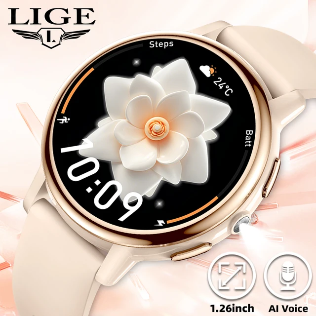 LIGE nouvelles femmes AMOLED Bluetooth appel montre intelligente suivi de la santé Bluetooth appel réveil montres intelligentes hommes pour Android IOS 1
