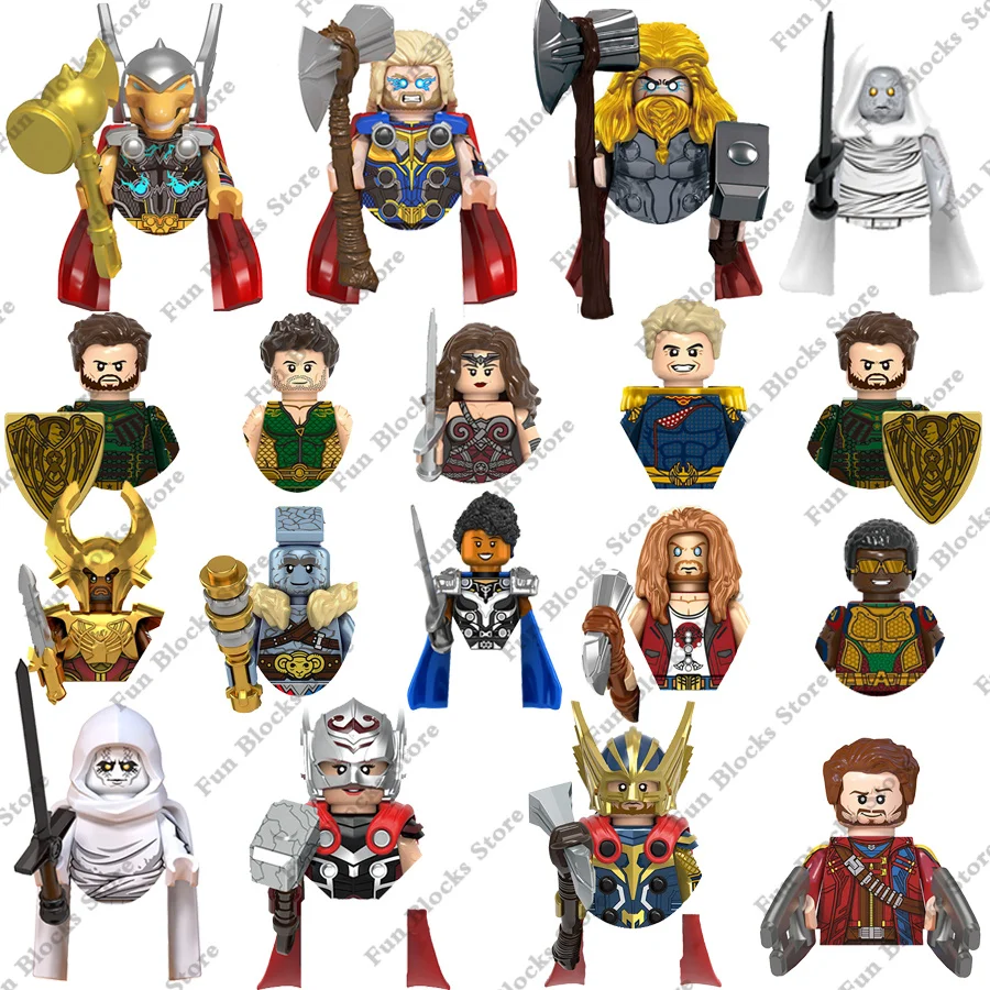 

2023 Marvel Superheroes Avengers Thor Jane Foster Iron Man Mini Action Figures Building Blocks Bricks Movie Dolls Model Kids Toy