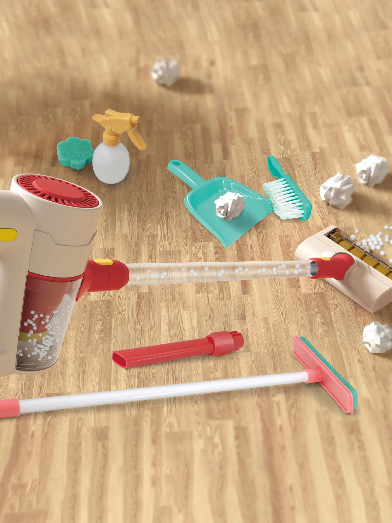 Vacuum cleaner, sanitary ware, playhouse, playset Suitable for children over 3 years old Pretend to sweep the floor clean 2