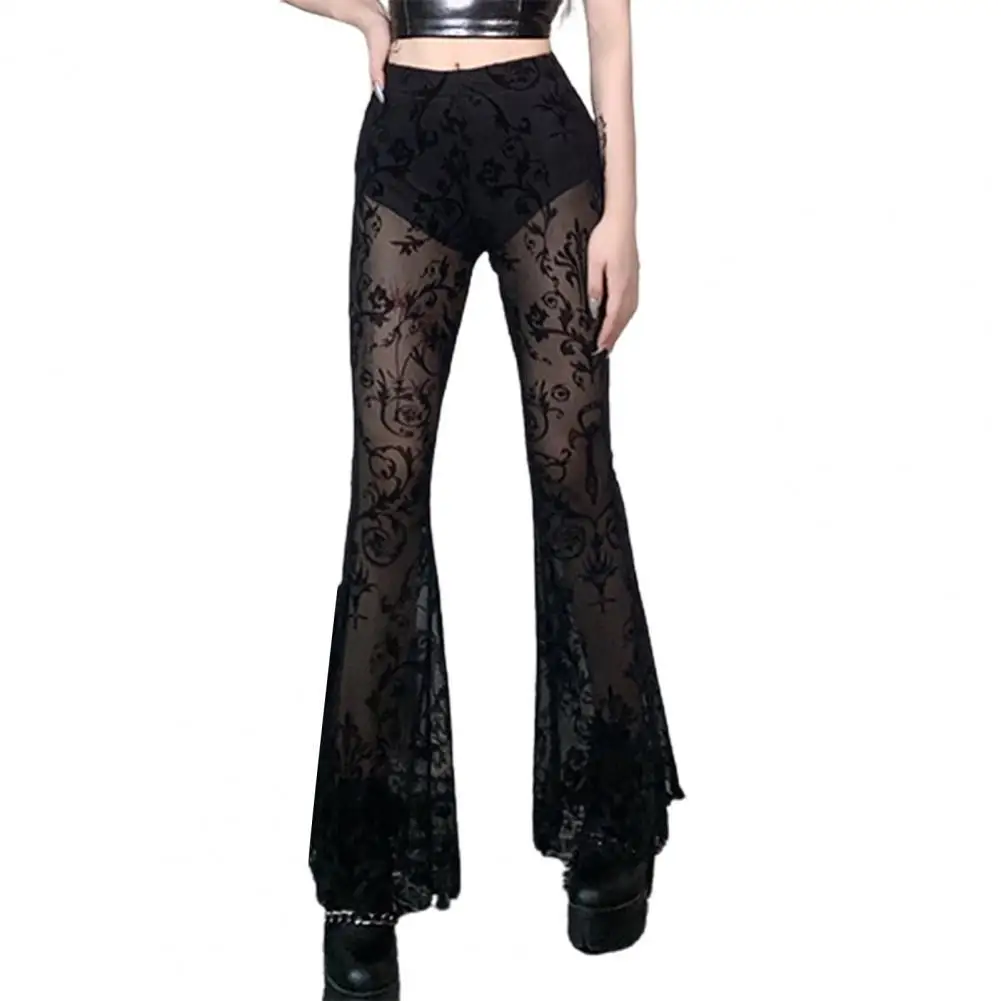 Women Pants Lace Patchwork Bohemian Vintage Slim Trousers For Daily