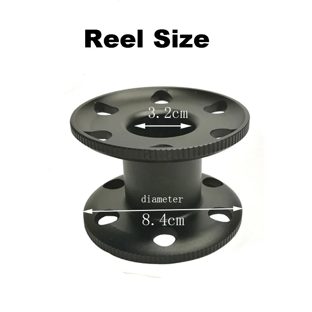 15/20/30/50 Line Aluminium Scuba Diving Finger Spool Reel with Stainless Steel Snap Bolt Clip Diving DIY Equipment 2