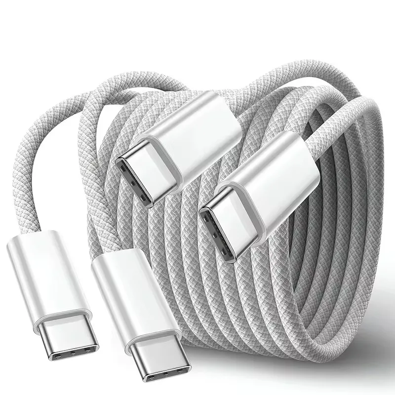 รูปสินค้า สายชาร์จเร็ว PD 60W แบบถัก หัว USB-C คู่ สำหรับ iPhone 15/16/17 Pro Max