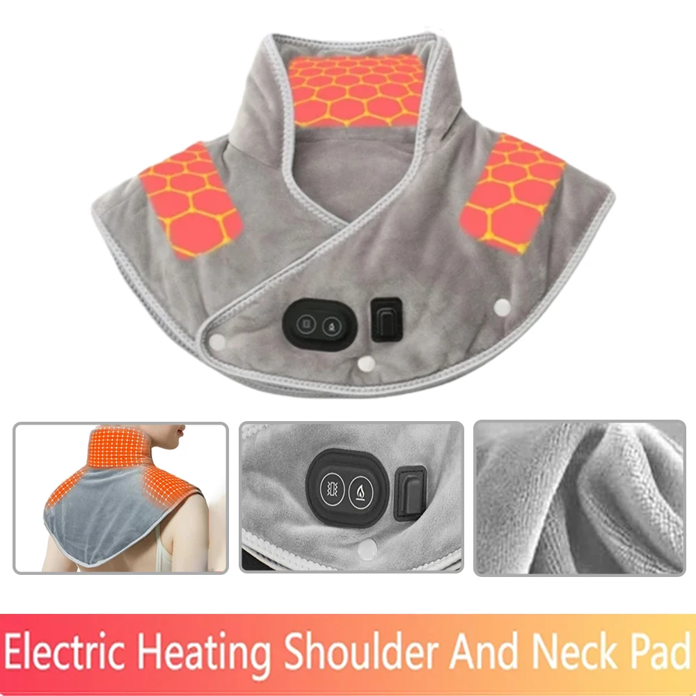 ElectricHeatedNeckMassagerUSBHeatingPadWrapShoulderCervical