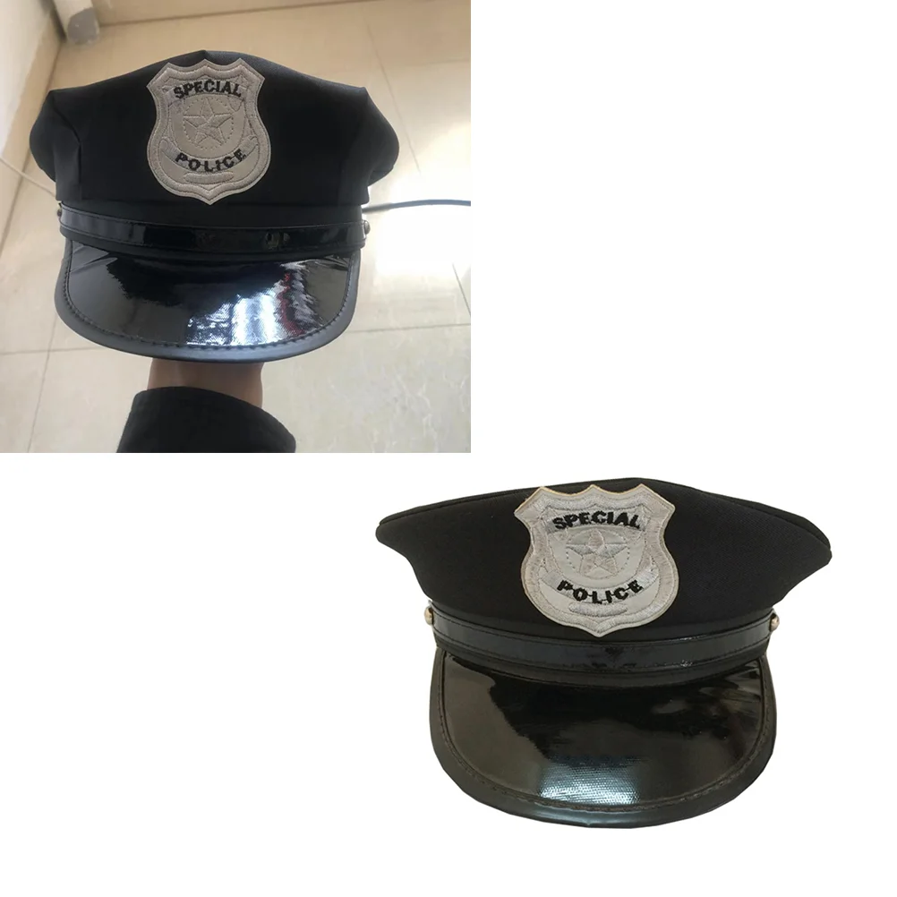 Hat Costume Cosplay Badge Police Cap Cop Party Octagon Performance Officer Accessories Kids Hats Children Men Toddler Pants