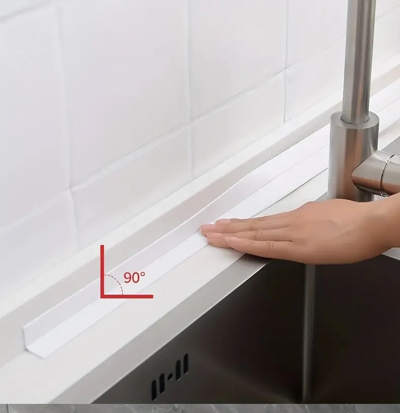 Description Picture 4 of item3.2M Self-adhesive Sealing Tape PVC Oil-Proof Kitchen Sink Edge Caulk Tape Waterproof Bathroom Toilet Corner Wall Sticker