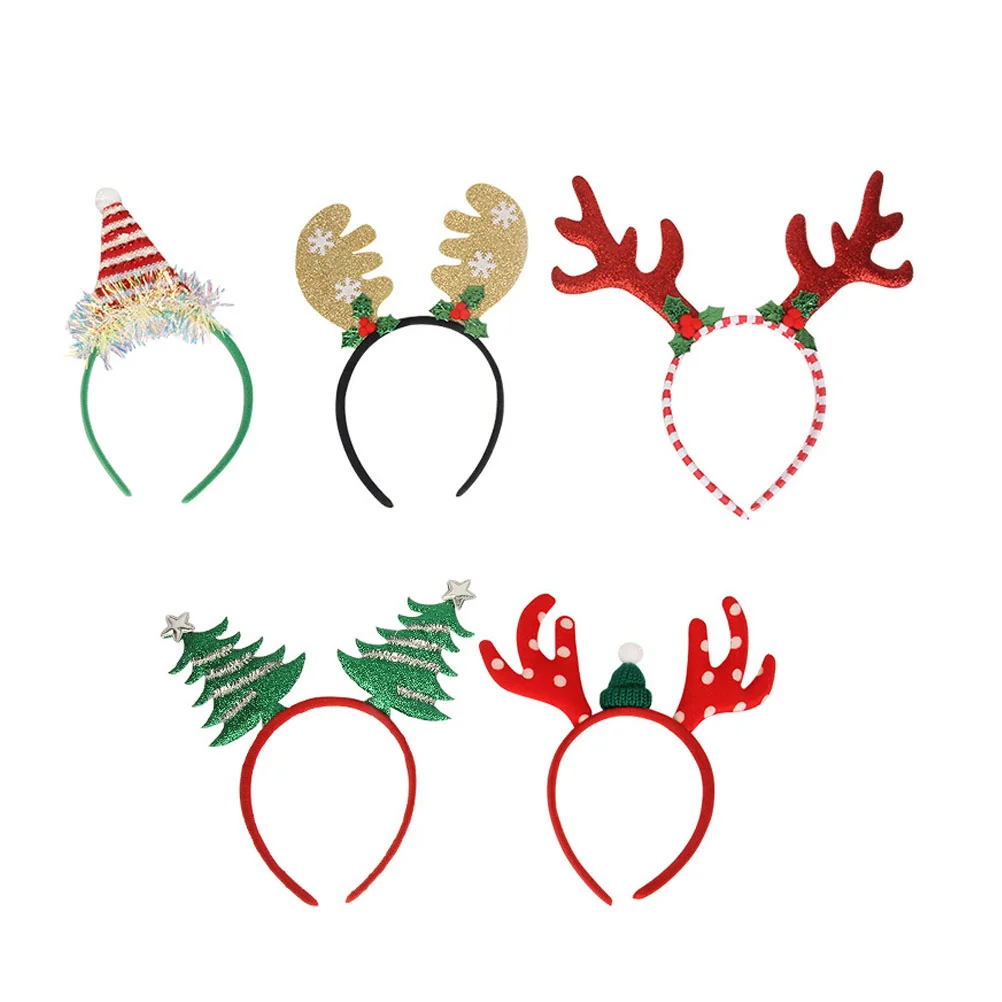 

5 Pcs Christmas Headband Party Headbands Hair Accessories Decorations Cloth Xmas Kids Hoops Decors