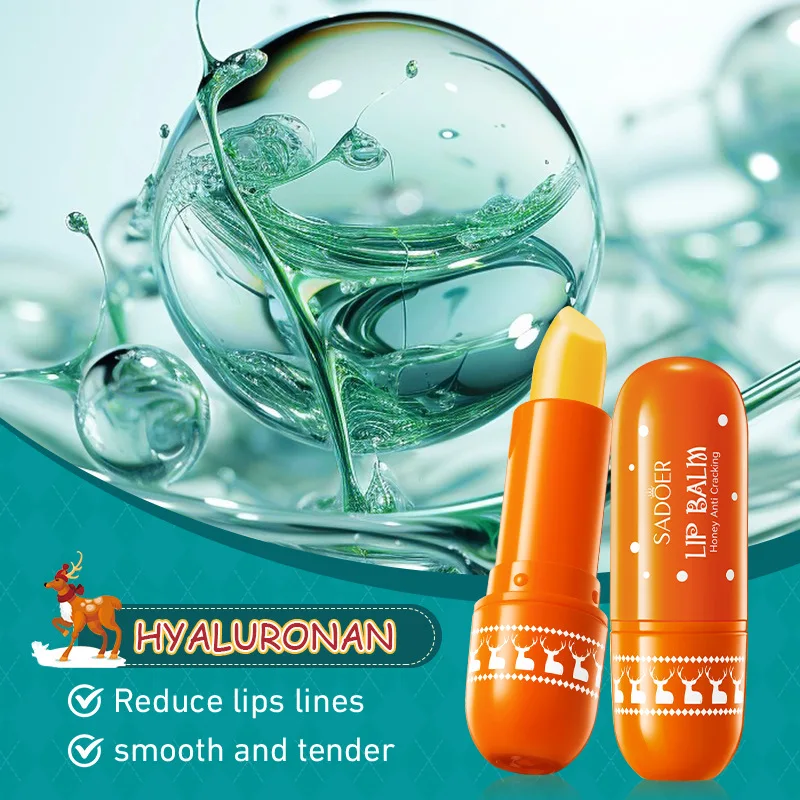 SADOER Christmas Honey Lip Balm Cherry Avocado Brightening Lips Balm Moisturizing Anti Cracking Hydrating Repair Lipstick