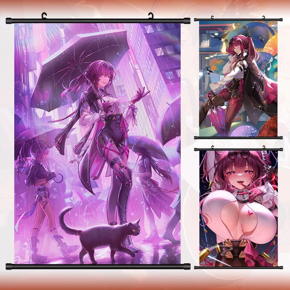 

Game Anime Kafka Honkai: Star Rail Cosplay HD Wall Scroll Roll Painting Poster Hanging Picture Poster Home Decor Xmas Gift