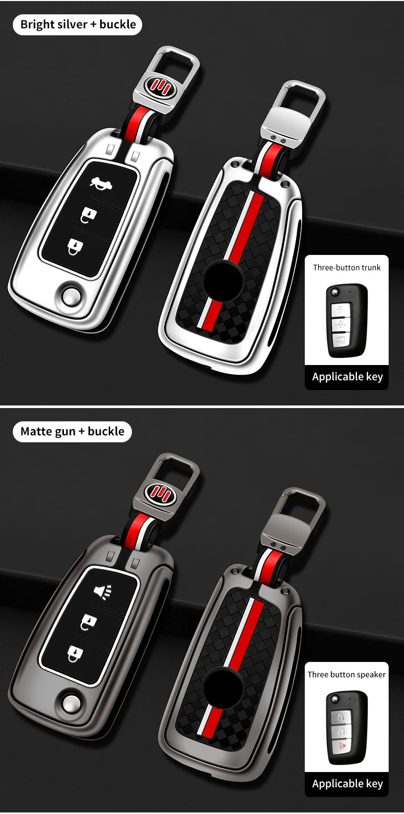 Custodia per chiave a distanza per auto in metallo Shell per Nissan Qashqai X-Trail Juke J11 Murano Tiida Altima Maxima Livina Nismo Sylphy Murano - S6cf0feca636a42a5896dd1e3d010026eO