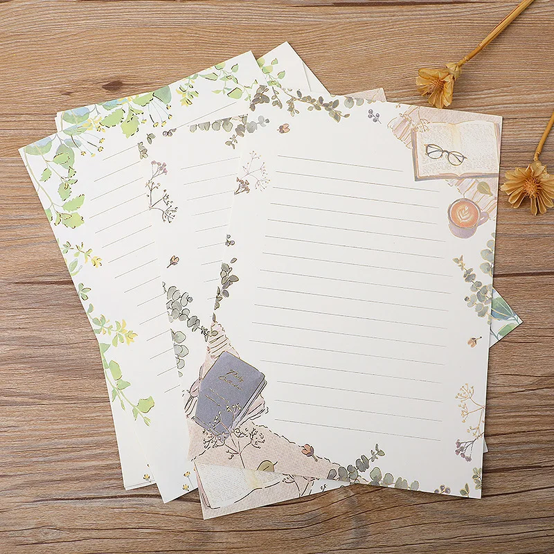 8pcs Vintage Writing Paper for Envelopes European Message Letter Set Office Love Envelope Letter Pads School Kawaii Stationery writing paper set