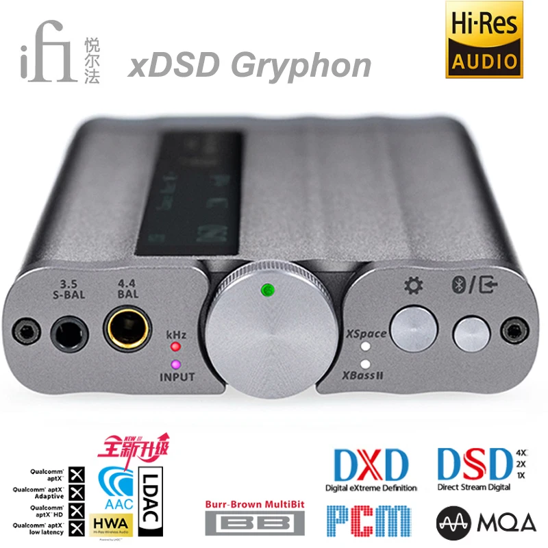 

2022 iFi xDSD Gryphon Ultra-Res Hifi портативный сбалансированный DAC и усилитель для наушников Bluetooth 5,1 USB-C / S-PDIF 3,5 мм Se 4,4 мм Bal