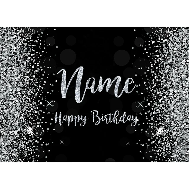 Birthday Banner Customize Photo Background Custom Name Silver Golden Pink Glitter Photophone Backdrops Party Decor Photocall Wine Red