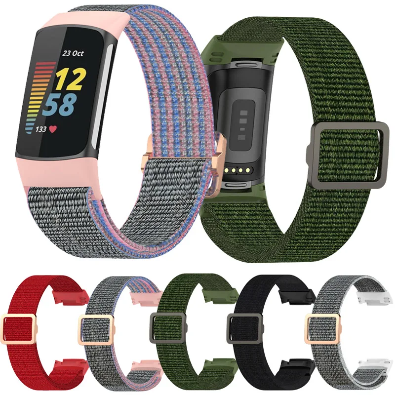 

Band For Fitbit charge6 Nylon Elastic Smart Watch Bracelet For Fitbit charge5 Strap Replacement Accessories Wristband Correa