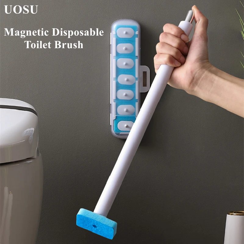 

UOSU Disposable toilet brush no dead corner cleaning tool long handle cleaning brush bathroom accessories home toilet brush set