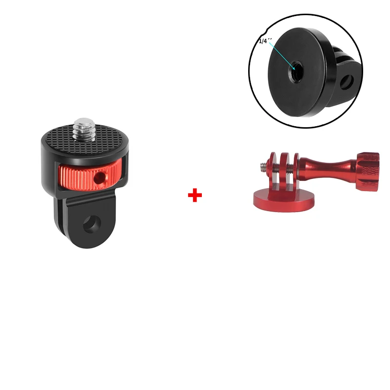 Aluminum 1/4 Inch Screw Tripod Adapter with 360° Rotating Mount